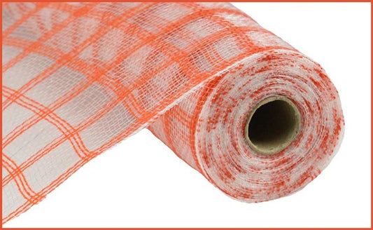 10" X 10YDS - JUTE ORANGE CHECK MESH