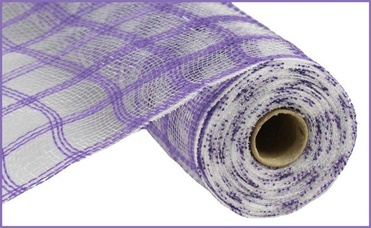 10" PURPLE CHECK FAUX JUTE MESH - (10YDS)