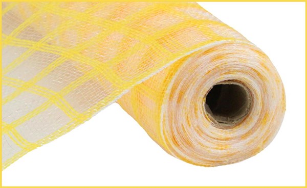 10" SMALL CHECK YELLOW/WHITE MESH - (10YDS)