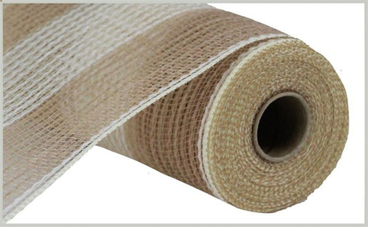 10" NATURAL & CREAM JUTE MESH - (10YDS)