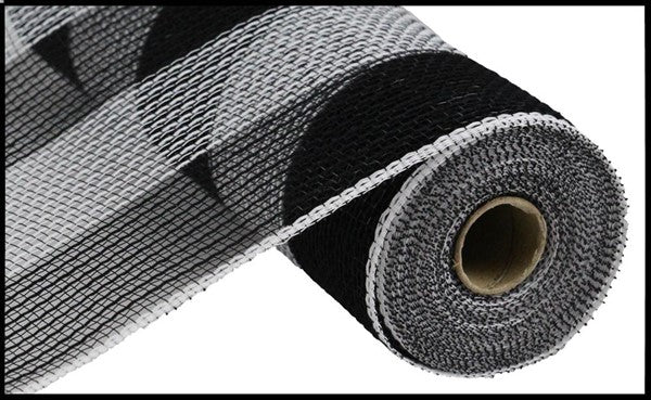 10" BLACK & WHITE JUTE MESH - (10YDS)