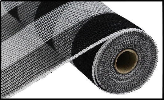 10" BLACK & WHITE JUTE MESH - (10YDS)