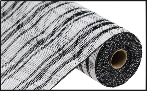 10" BLACK & WHITE COTTON FOIL CHECK MESH - (10YDS)