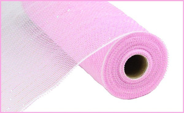 10" PASTEL PINK IRRIDESCENT DECO MESH - (10YDS)