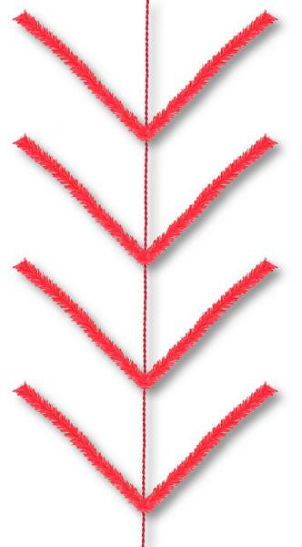 9' RED PENCIL GARLAND FORM