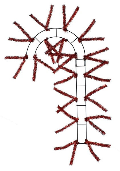 24" METALLIC RED PENCIL WORK CANDY CANE (18 TIES)