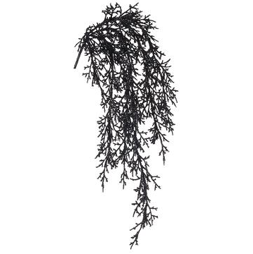 24" Glittered Twig Hanging Spray Black