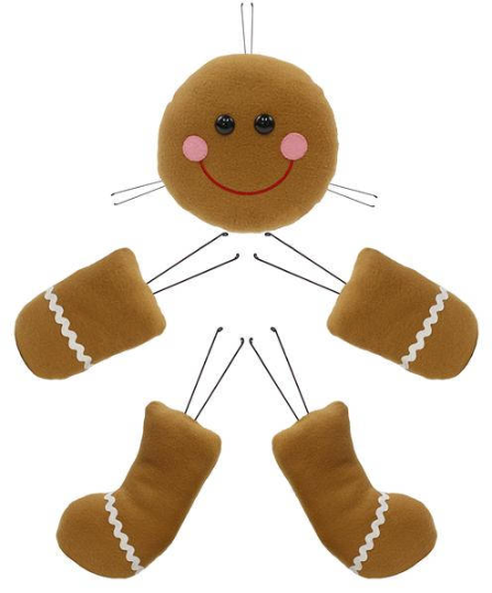 21" PLUSH GINGERBREAD MAN WREATH ENHANCEMENT