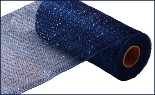 10" NAVY BLUE METALLIC MESH - (10YDS)