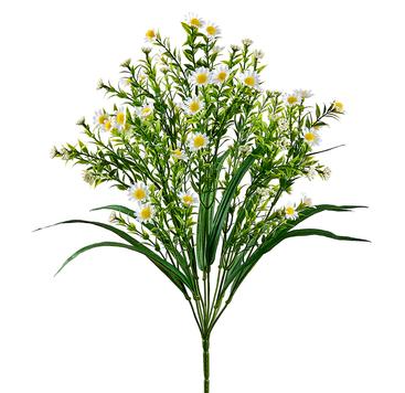 19"MINI DAISY BUSH X10 -White