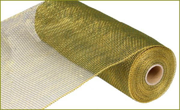 10" MOSS GREEN/GOLD TWO TONE MESH - (10YDS)