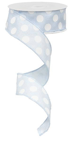 1.5" LIGHT BLUE MEDIUM POLKA DOT RIBBON (10YDS)