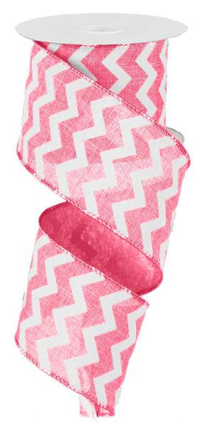 2.5" LIGHT PINK CHEVRON RIBBON - (10yds)