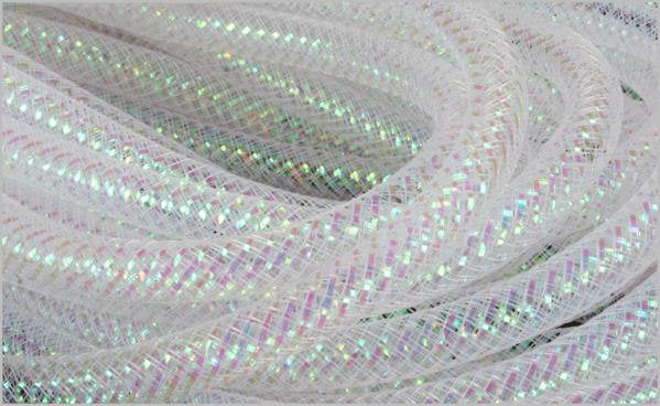 8MM WHITE IRIDESCENT FLEX TUBING - (30YDS)