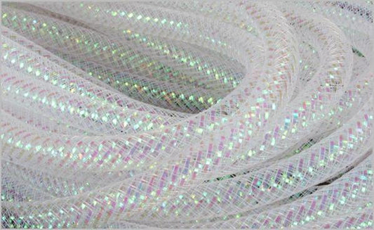 8MM WHITE IRIDESCENT FLEX TUBING - (30YDS)