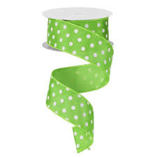 1.5" LIME GREEN SMALL POLKA DOT (10YDS)