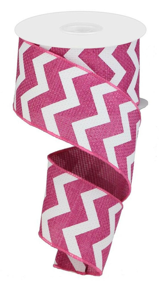 2.5" HOT PINK CHEVRWIDE ON - (10yds)